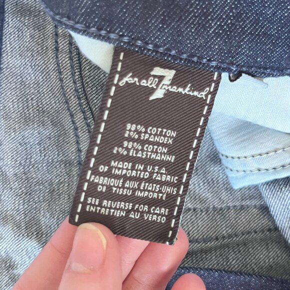 7 For All Mankind Dojo Wide Leg Trouser Jeans Size 30 Blue Black Santiago Wash - Picture 8 of 9